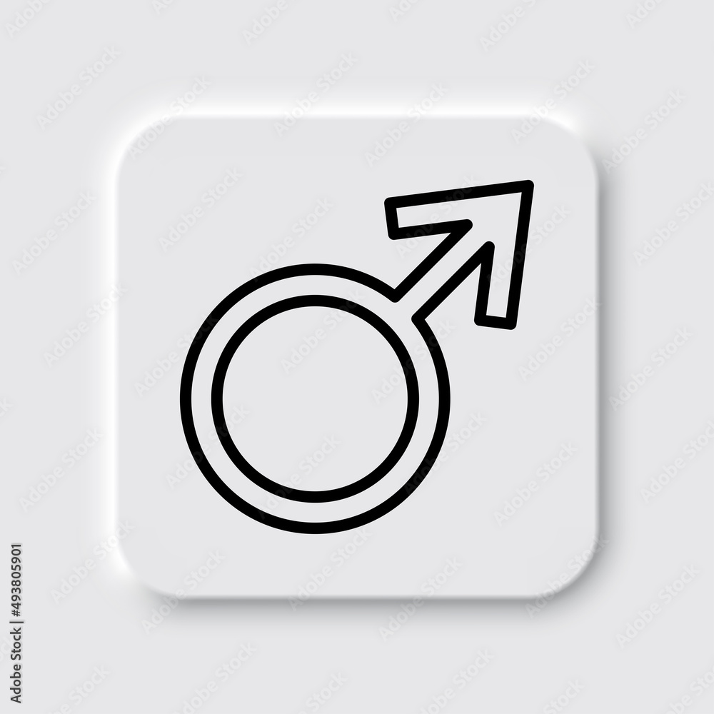 Male simple icon vector. Flat desing. Neumorphism design.ai Male simple icon vector. Flat desing. Neumorphism design.ai