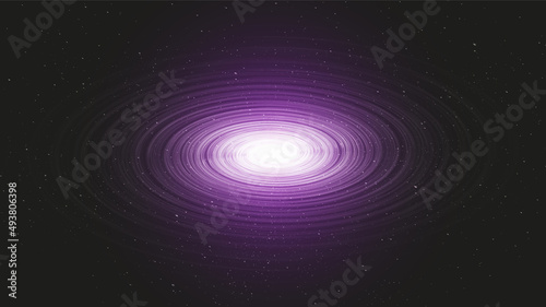Physics Spiral Black hole on Galaxy background with Milky Way spiral,Universe and starry concept desig,vector