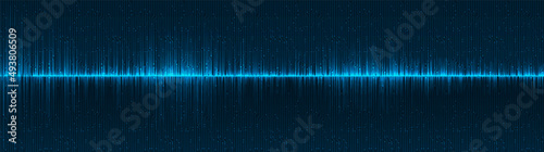 Panorama Digital Sound Wave Background,technology and earthquake wave diagram concept,design for music studio and science,Vector Illustration.