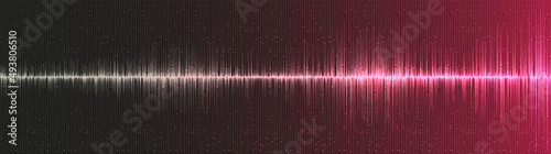 Panorama Black and Pink Sound Wave Background,technology and earthquake wave diagram concept,design for music studio and science,Vector Illustration.
