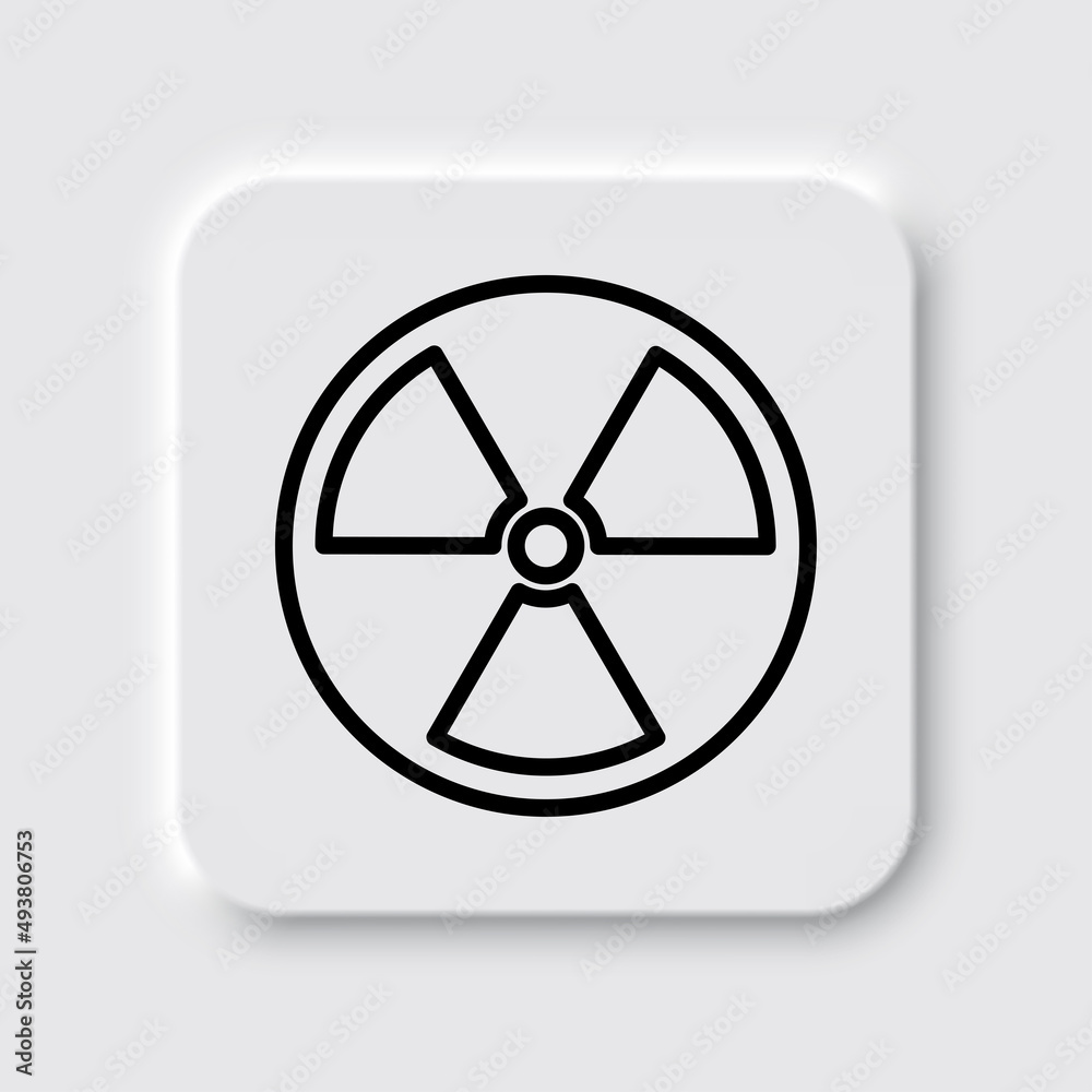 Radiation simple icon vector. Flat desing. Neumorphism design.ai Radiation simple icon vector. Flat desing. Neumorphism design.ai