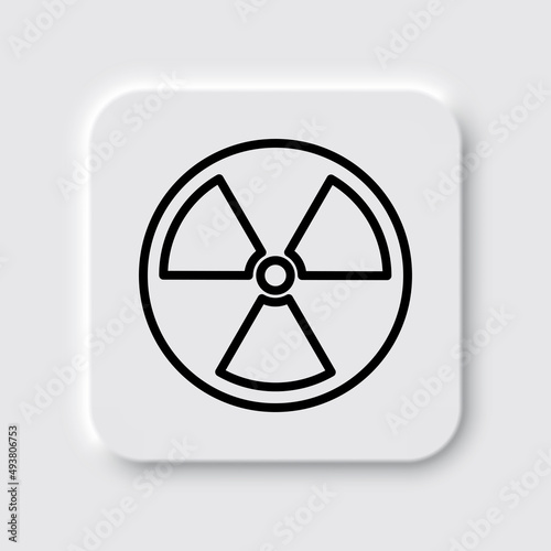 Radiation simple icon vector. Flat desing. Neumorphism design.ai