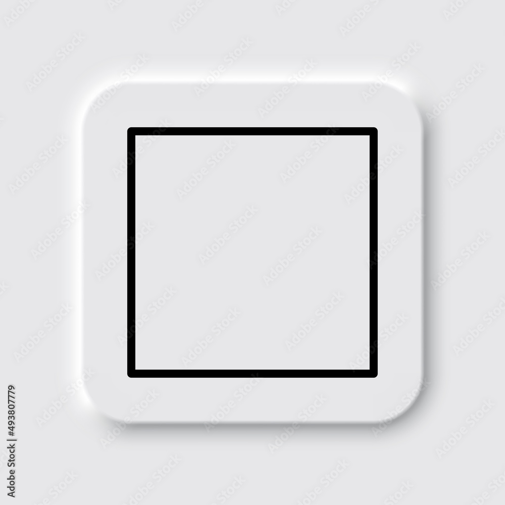 Stop, musical simple icon. Flat desing. Neumorphism design.ai Stop, musical simple icon. Flat desing. Neumorphism design.ai