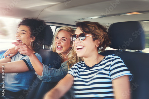 Road trips and laughter is what friendship is about. Shot of girlfriends out on a road trip together. © Allistair F/peopleimages.com
