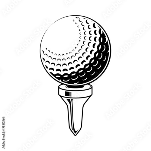 Golf ball vector icon