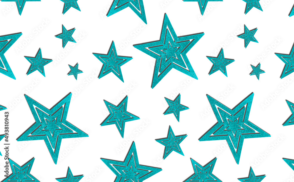 Blue stars seamless pattern on white background. Blue stars seamless pattern on white background.