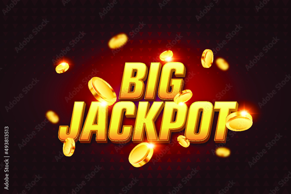 Big Jackpot with gold coin flying isolation, Casino online concept, Slot game element, casino element design, Vector