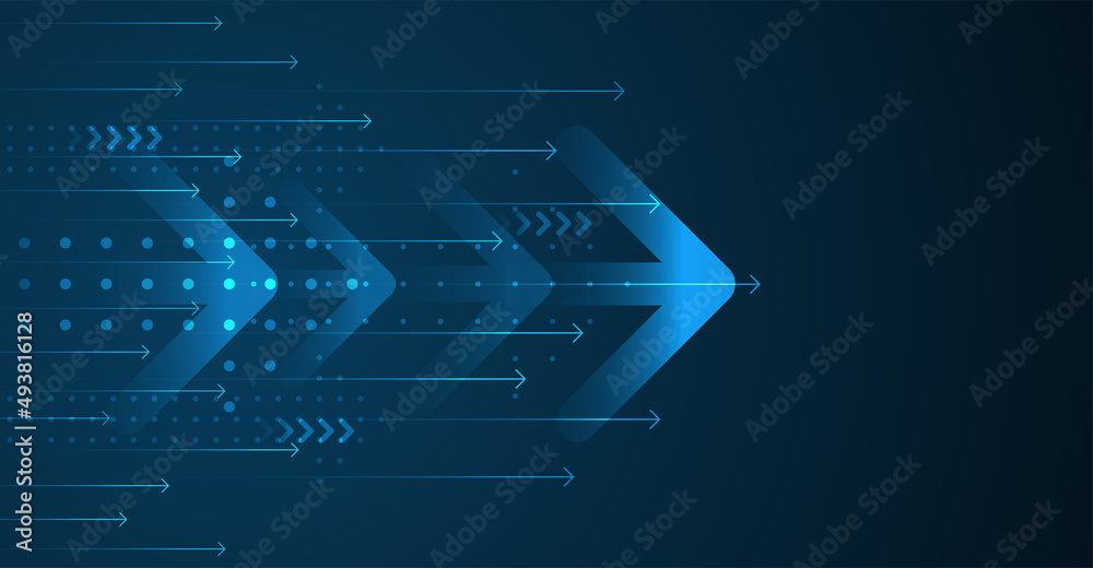 Abstract arrow direction. Technology background