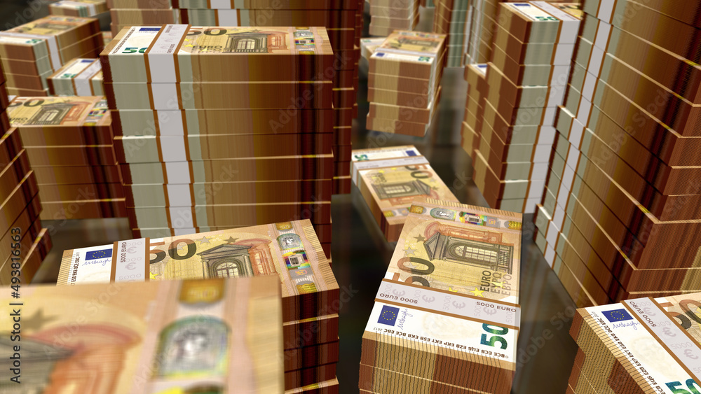 Euro money banknotes pack 3d illustration Euro money banknotes pack 3d illustration
