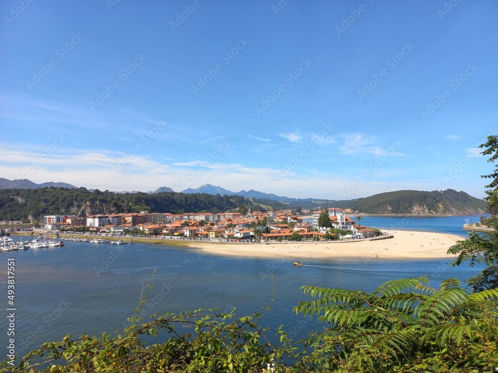 View of the bay of Ribadesella,  Asturias, Spain 