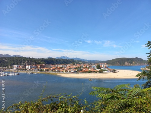 View of the bay of Ribadesella, Asturias, Spain 