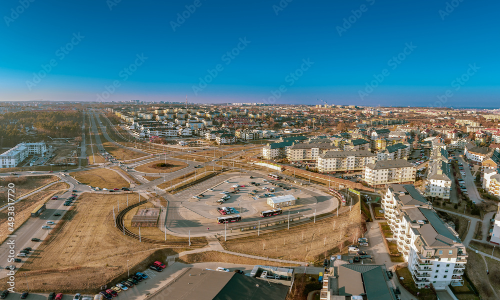 Naklejka premium tram depot in gdansk orunia