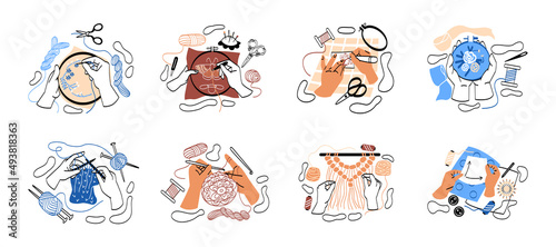 Needlework embroidery abstract concept