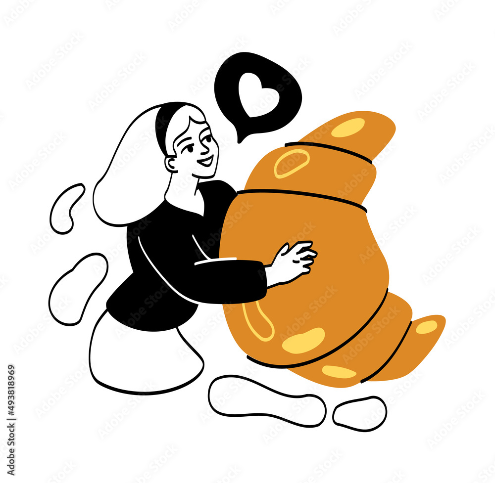 Character with favorite food abstract concept Stock Vector | Adobe Stock
