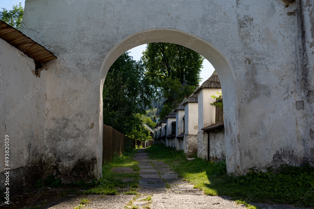entrance to the old castle in Spania Dolina, Slovakia