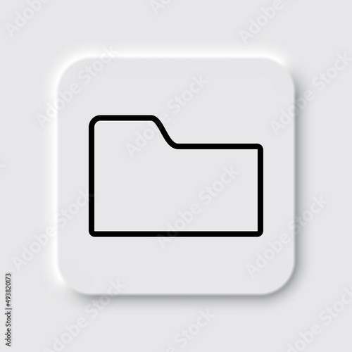 Documents folder simple icon. Flat desing. Neumorphism design.ai