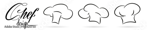 Chef hat cap set, logo design, vector illustration
