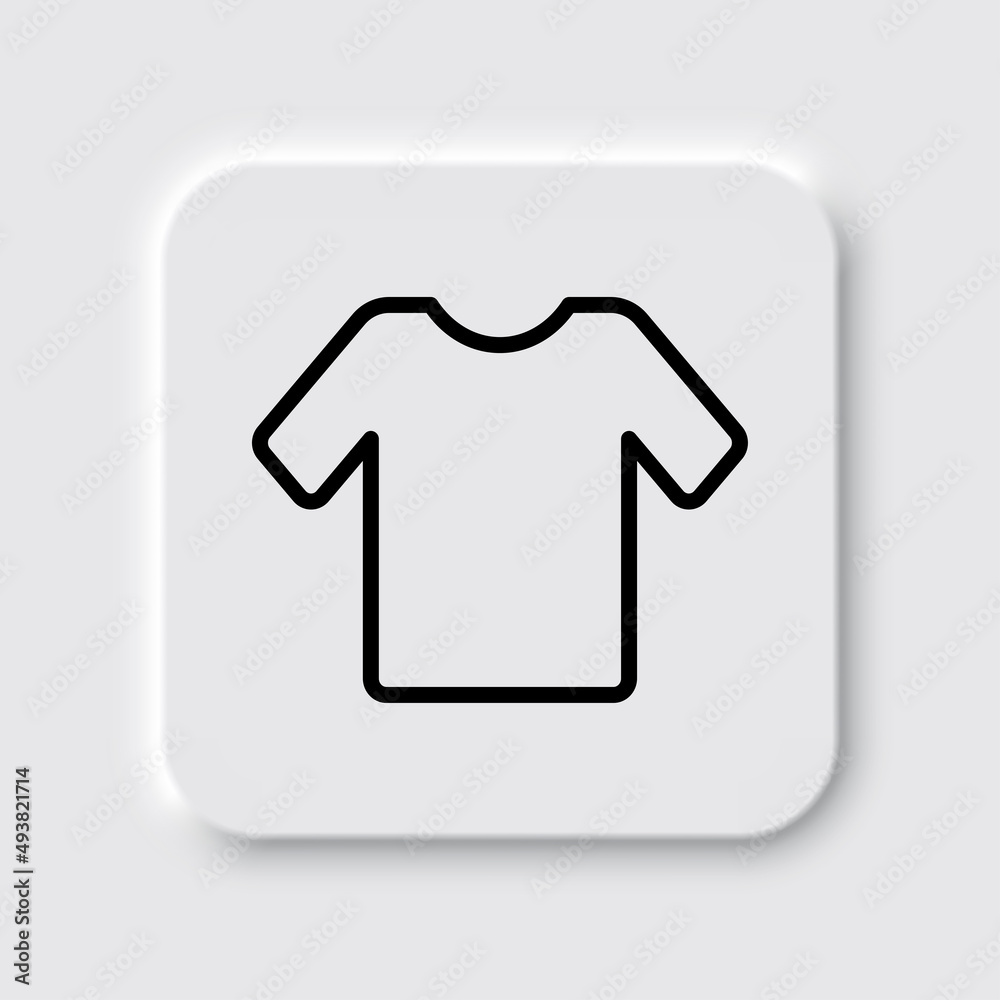 T-shirt simple icon vector. Flat desing. Neumorphism design.ai