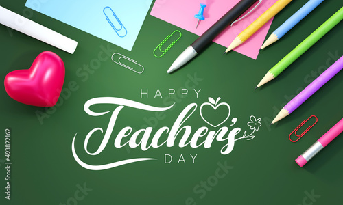 World Teachers day is observed every year in May. day provides the occasion to celebrate the teaching profession worldwide, take stock of achievements. 3D Rendering photo