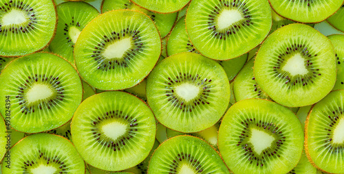 Kiwi Macro,Fresh Kiwi fruit sliced use for background,slice of kiwi fruit on a full frame. horizontal format