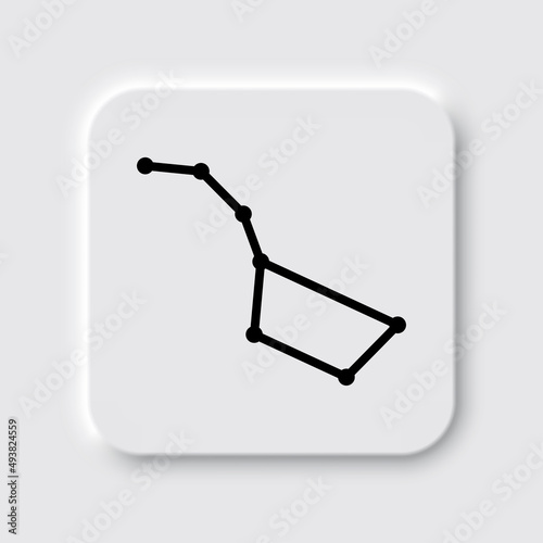 Big Dipper simple icon. Flat desing. Neumorphism design.ai