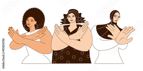 Young different nationalities women gesturing Break The Bias