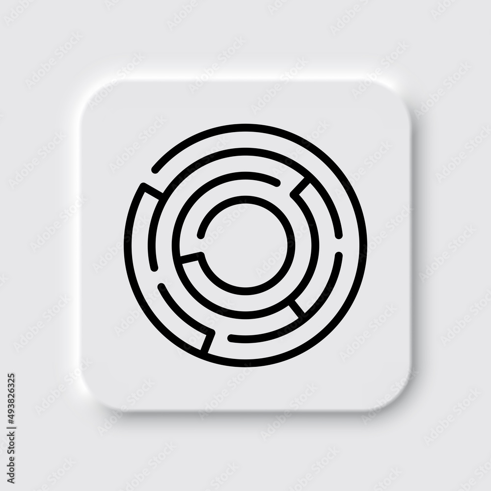 Maze simple icon. Flat desing. Neumorphism design.ai Maze simple icon. Flat desing. Neumorphism design.ai