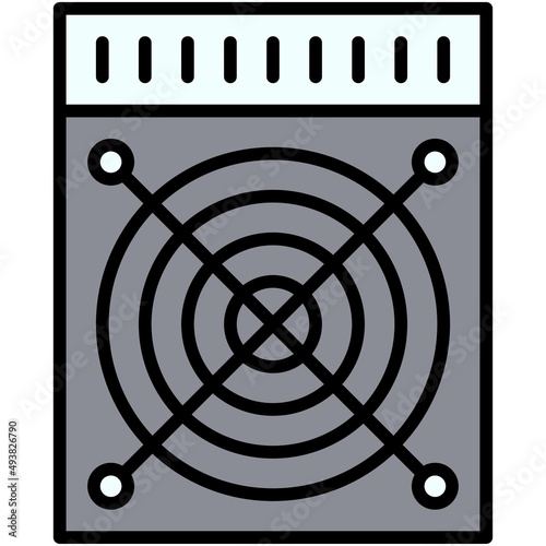 Asic Miner icon, Blockchain related vector illustration