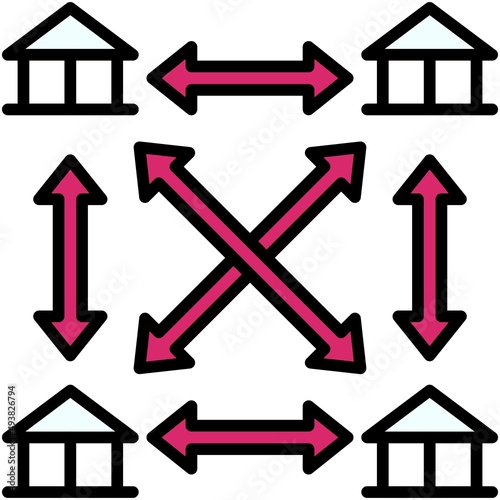 Distributed ledgers icon, Blockchain related vector illustration