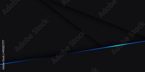 Abstract background with blue lines and shadow on gray background