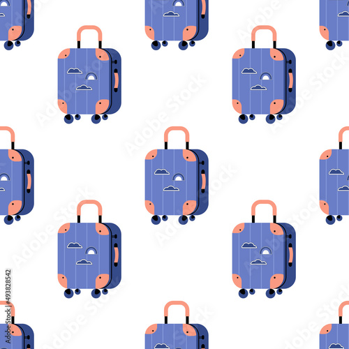 Journey round-the-world - suitcase and world sights, world journey, vector photo