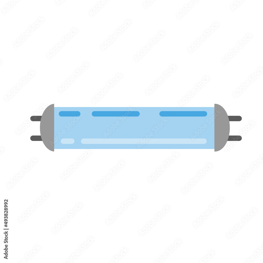 Gas discharge lamp. Blue light bulb. Lighting device. Flat design Gas discharge lamp. Blue light bulb. Lighting device. Flat design