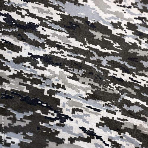 Valokuva Fabric with texture of Ukrainian military pixeled camouflage
