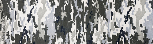 Canvas Print Fabric with texture of Ukrainian military pixeled camouflage