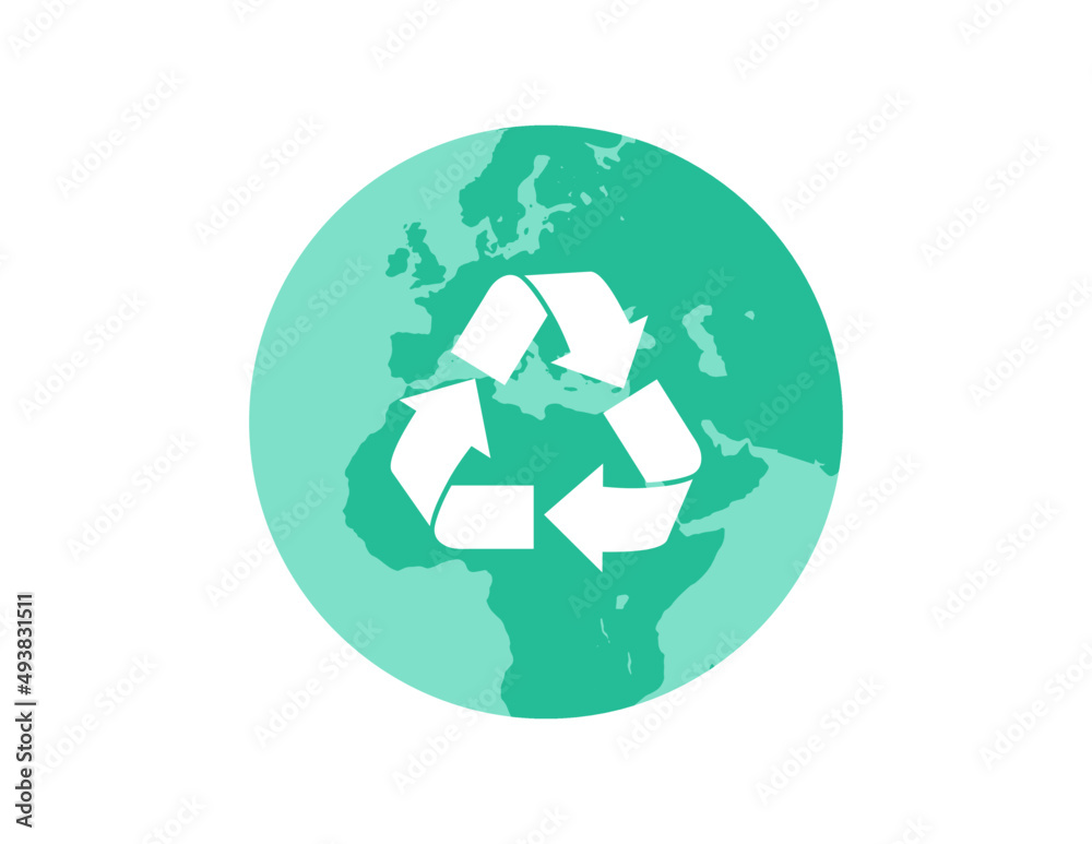 World recycle and ecology concept flat vector illustration. World recycle and ecology concept flat vector illustration.