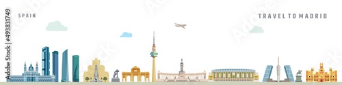 Vector illustration of madrid city skyline