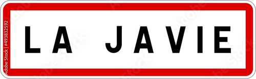 Panneau entrée ville agglomération La Javie / Town entrance sign La Javie photo