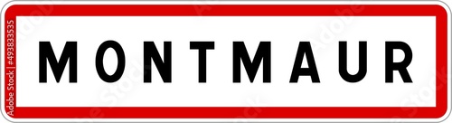 Panneau entrée ville agglomération Montmaur / Town entrance sign Montmaur