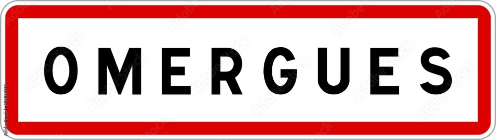 Panneau entrée ville agglomération Omergues / Town entrance sign Omergues Panneau entrée ville agglomération Omergues / Town entrance sign Omergues