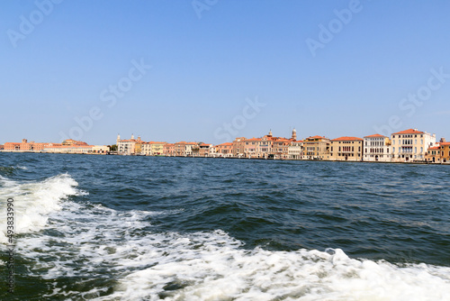 Fototapeta Naklejka Na Ścianę i Meble -  Panorama view of Venice, Giudecca Canal and Venetian Lagoon in Veneto, Italy