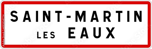 Panneau entrée ville agglomération Saint-Martin-les-Eaux / Town entrance sign Saint-Martin-les-Eaux