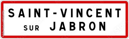 Panneau entrée ville agglomération Saint-Vincent-sur-Jabron / Town entrance sign Saint-Vincent-sur-Jabron