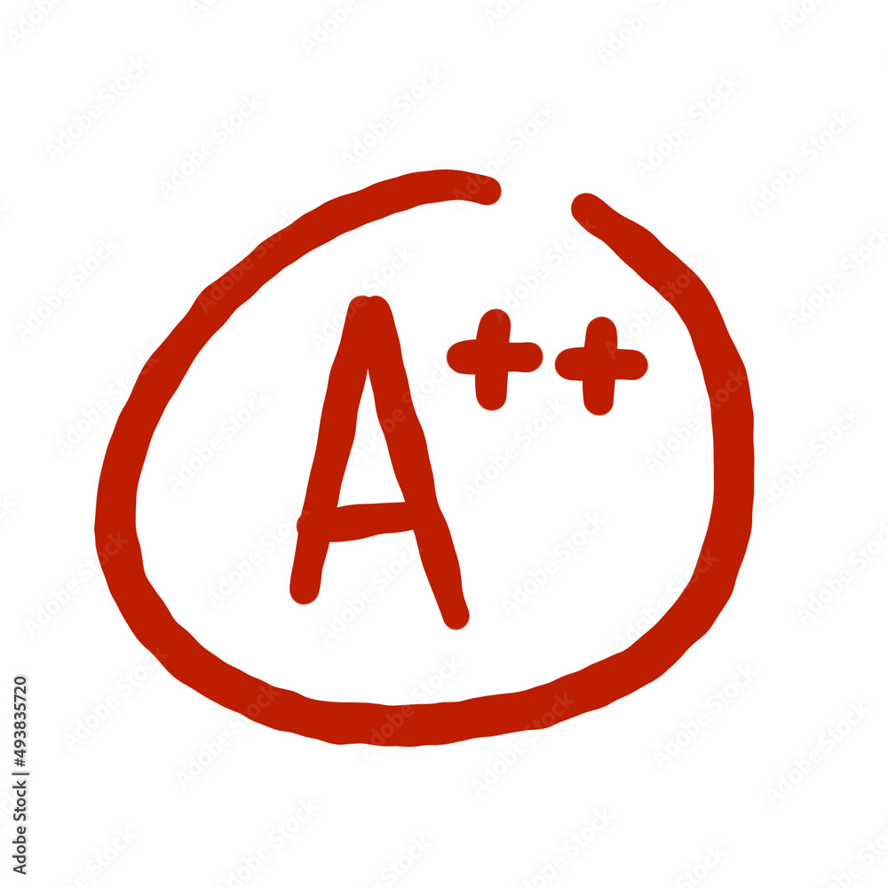 A Plus Red Grade Mark. School excellent test and exam. A Plus Red Grade Mark. School excellent test and exam.