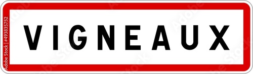 Panneau entrée ville agglomération Vigneaux / Town entrance sign Vigneaux