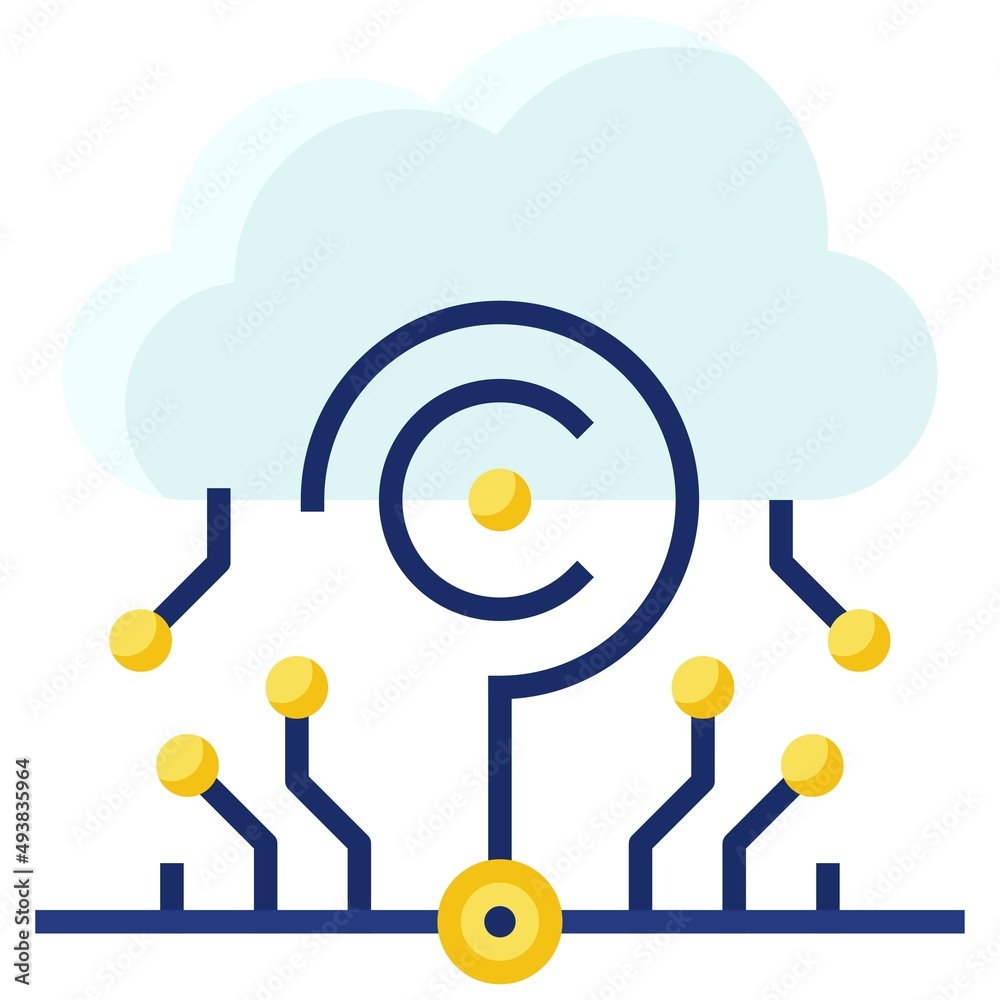 Computing cloud icon, Blockchain related vector illustration Computing cloud icon, Blockchain related vector illustration