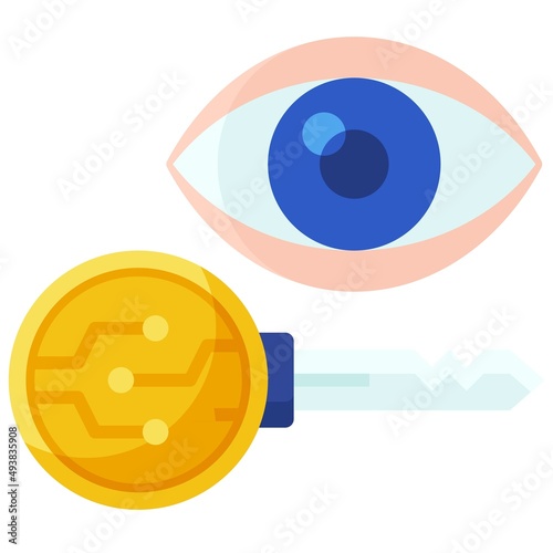 Public key icon, Blockchain related vector illustration