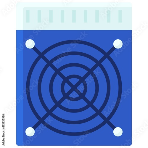 Asic Miner icon, Blockchain related vector illustration