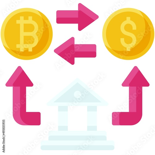 Centralized Exchange icon, Blockchain related vector illustration