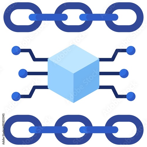 Chain icon, Blockchain related vector illustration