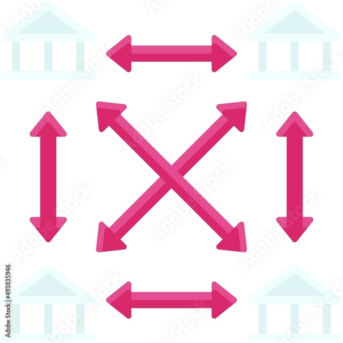 Distributed ledgers icon, Blockchain related vector illustration